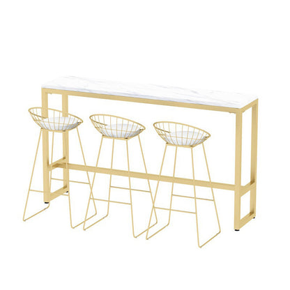 Tavolo da barra rettangolo in stile glam tavolo da pranzo a barre da barino bianco