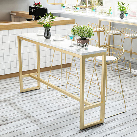 Tavolo da barra rettangolo in stile glam tavolo da pranzo a barre da barino bianco