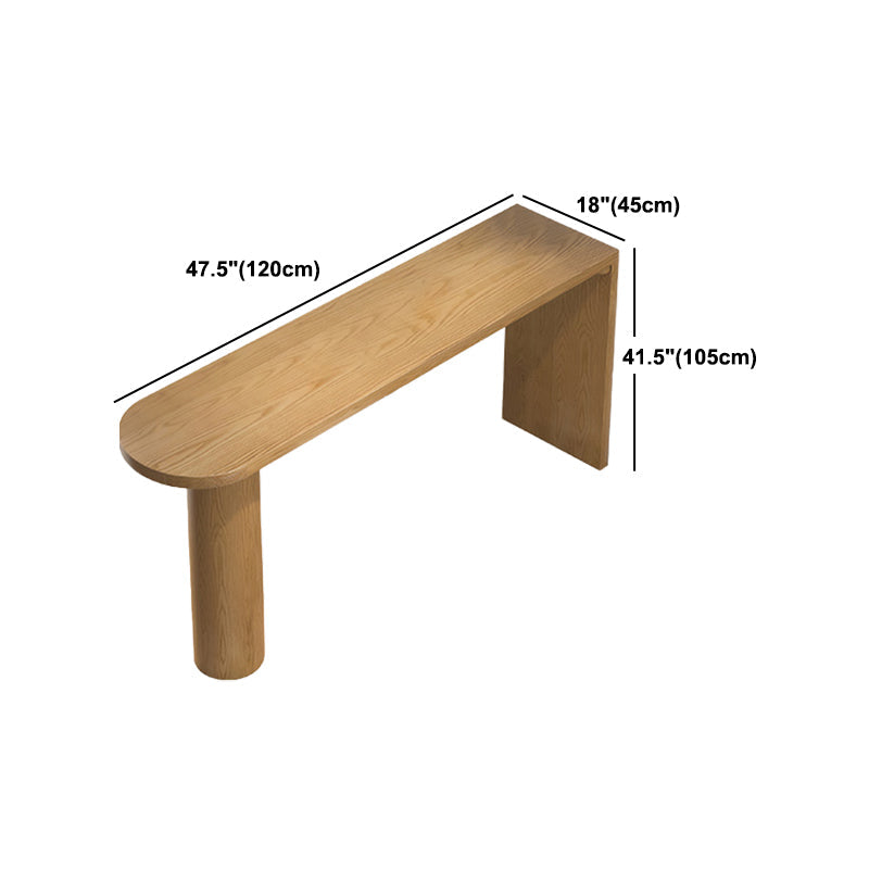 Specialty Solid Wood Bar Table Double Pedestal Bar Height Pub Table in Natural