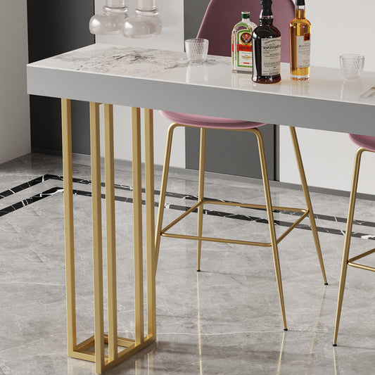 Glam Style Bar Table Rectangle Stone Bar Dining Table for Living Room Clearhalo 'Bar Furniture' 'Bar Tables' 'bar_tables' 'furn' 'furn_bar_tables' 'Furniture' 'Kitchen & Dining Furniture' 5940130