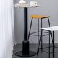 Industrial Bar Dining Table Fixed Bistro Bar Height Cocktail Table with Metal Base 19.7"L x 19.7"W x 40.6"H White Black Round Clearhalo 'Bar Furniture' 'Bar Tables' 'bar_tables' 'furn' 'furn_bar_tables' 'Furniture' 'Kitchen & Dining Furniture' 5940182