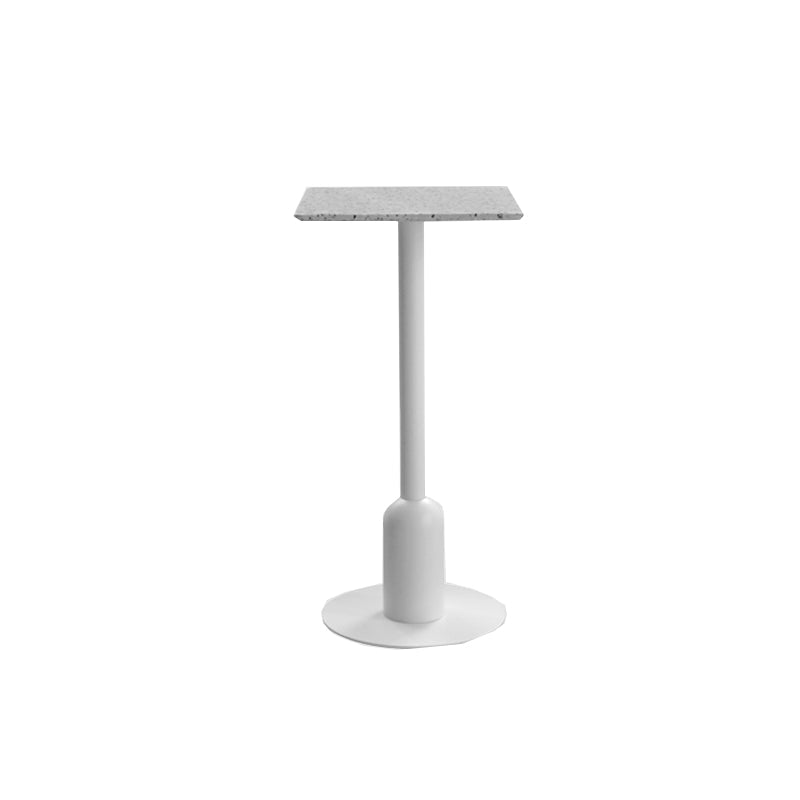 Industrial Bar Dining Table Fixed Bistro Bar Height Cocktail Table with Metal Base 19.7"L x 19.7"W x 40.6"H Marble Square Clearhalo 'Bar Furniture' 'Bar Tables' 'bar_tables' 'furn' 'furn_bar_tables' 'Furniture' 'Kitchen & Dining Furniture' 5940186