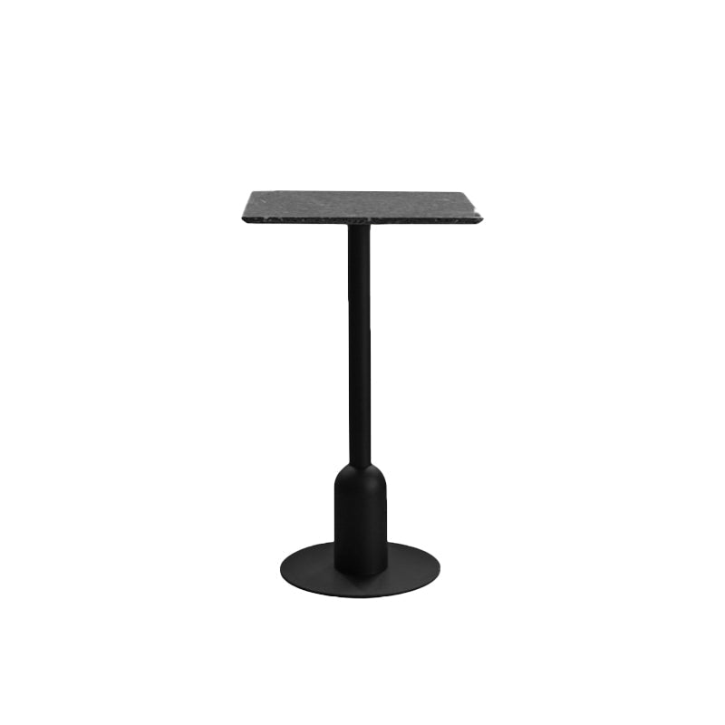 Industrial Bar Dining Table Fixed Bistro Bar Height Cocktail Table with Metal Base 23.5"L x 23.5"W x 40.6"H Matte Black Square Clearhalo 'Bar Furniture' 'Bar Tables' 'bar_tables' 'furn' 'furn_bar_tables' 'Furniture' 'Kitchen & Dining Furniture' 5940193