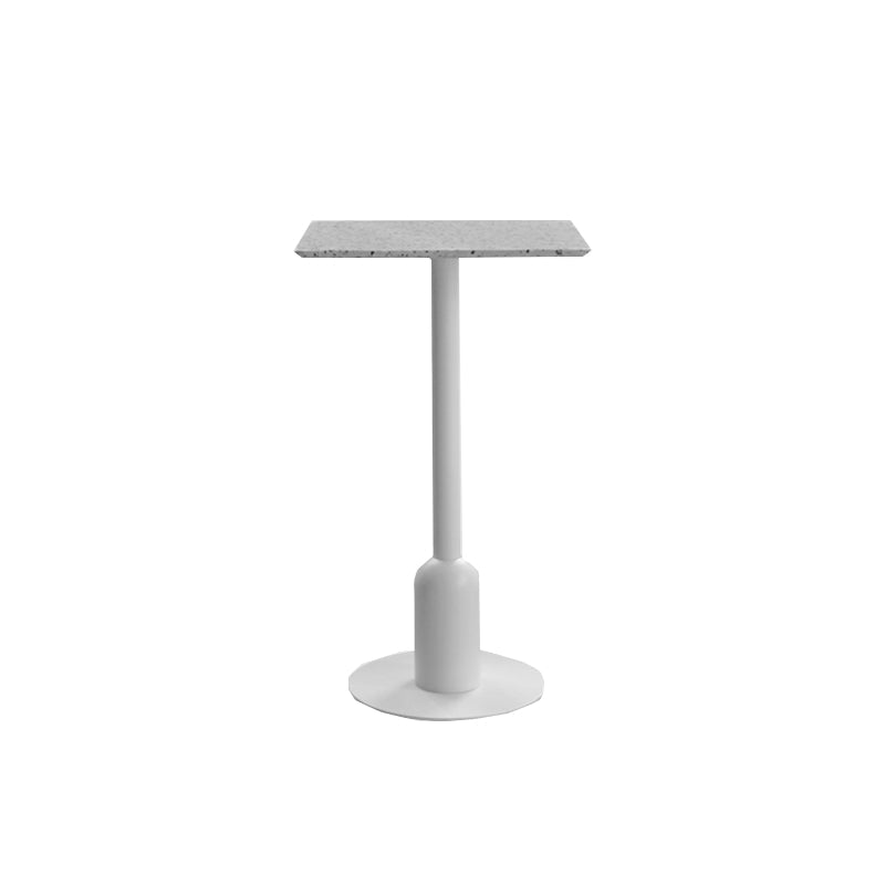 Industrial Bar Dining Table Fixed Bistro Bar Height Cocktail Table with Metal Base 23.5"L x 23.5"W x 40.6"H Marble Square Clearhalo 'Bar Furniture' 'Bar Tables' 'bar_tables' 'furn' 'furn_bar_tables' 'Furniture' 'Kitchen & Dining Furniture' 5940195