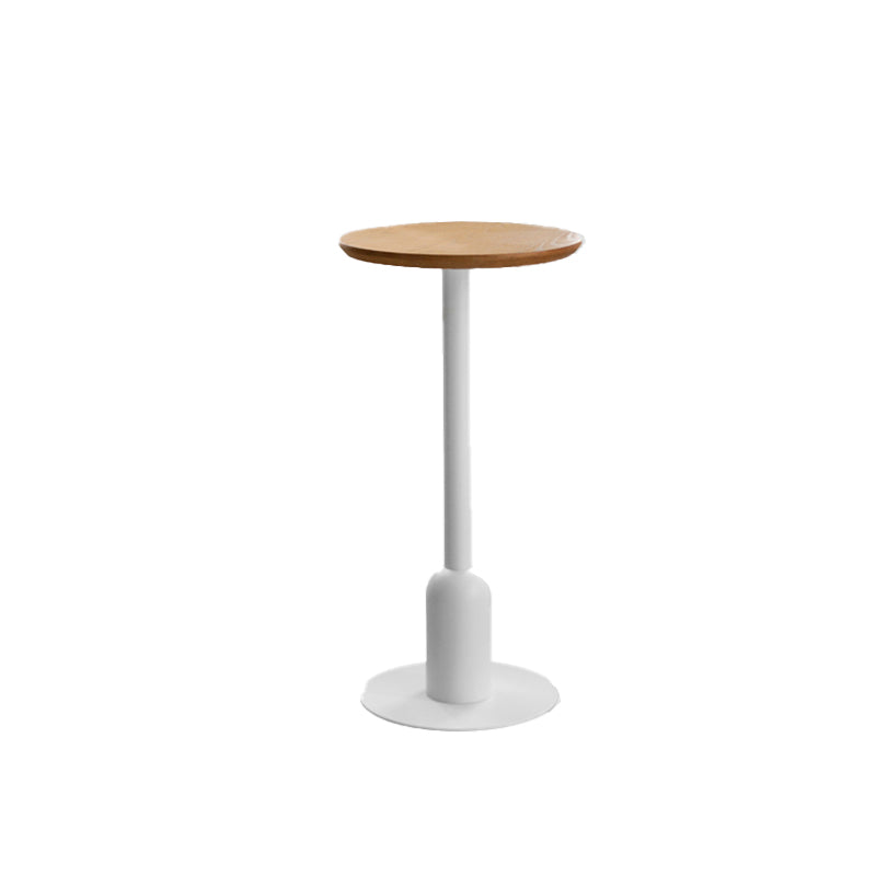 Industrial Bar Dining Table Fixed Bistro Bar Height Cocktail Table with Metal Base 19.7"L x 19.7"W x 40.6"H Natural Round Clearhalo 'Bar Furniture' 'Bar Tables' 'bar_tables' 'furn' 'furn_bar_tables' 'Furniture' 'Kitchen & Dining Furniture' 5940202