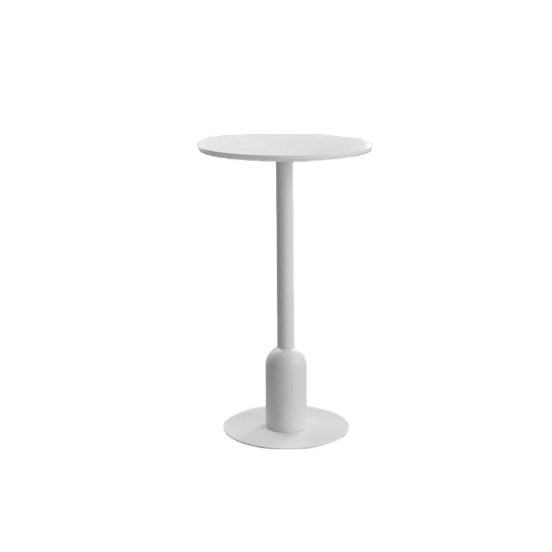Industrial Bar Dining Table Fixed Bistro Bar Height Cocktail Table with Metal Base 23.5"L x 23.5"W x 40.6"H White Round Clearhalo 'Bar Furniture' 'Bar Tables' 'bar_tables' 'furn' 'furn_bar_tables' 'Furniture' 'Kitchen & Dining Furniture' 5940206