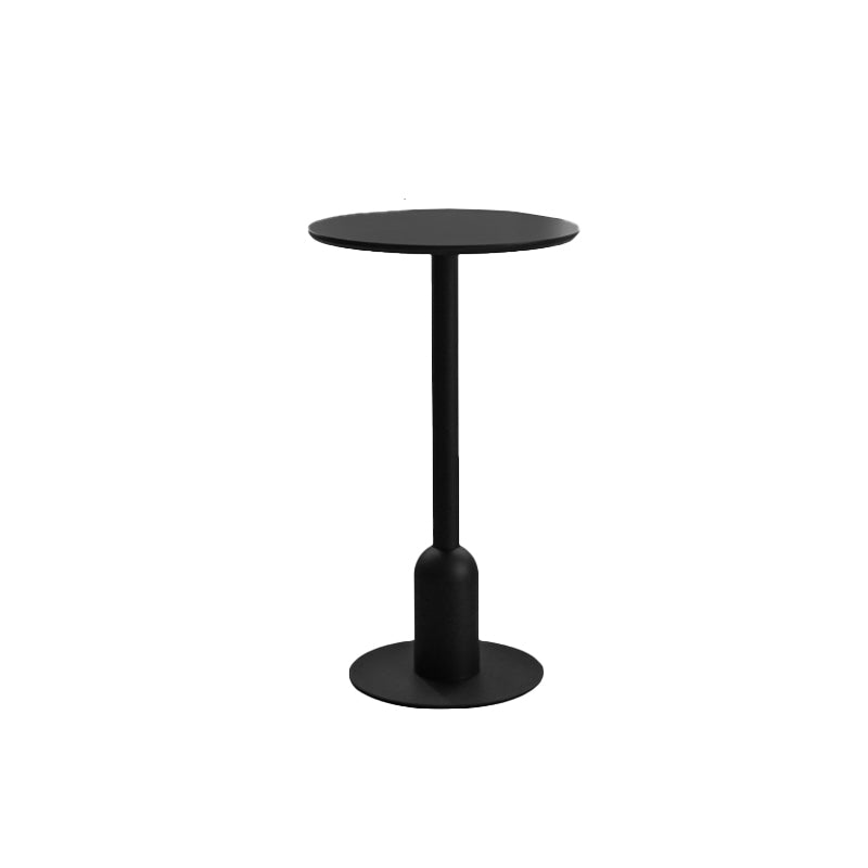 Industrial Bar Dining Table Fixed Bistro Bar Height Cocktail Table with Metal Base 23.5"L x 23.5"W x 40.6"H Black Round Clearhalo 'Bar Furniture' 'Bar Tables' 'bar_tables' 'furn' 'furn_bar_tables' 'Furniture' 'Kitchen & Dining Furniture' 5940208