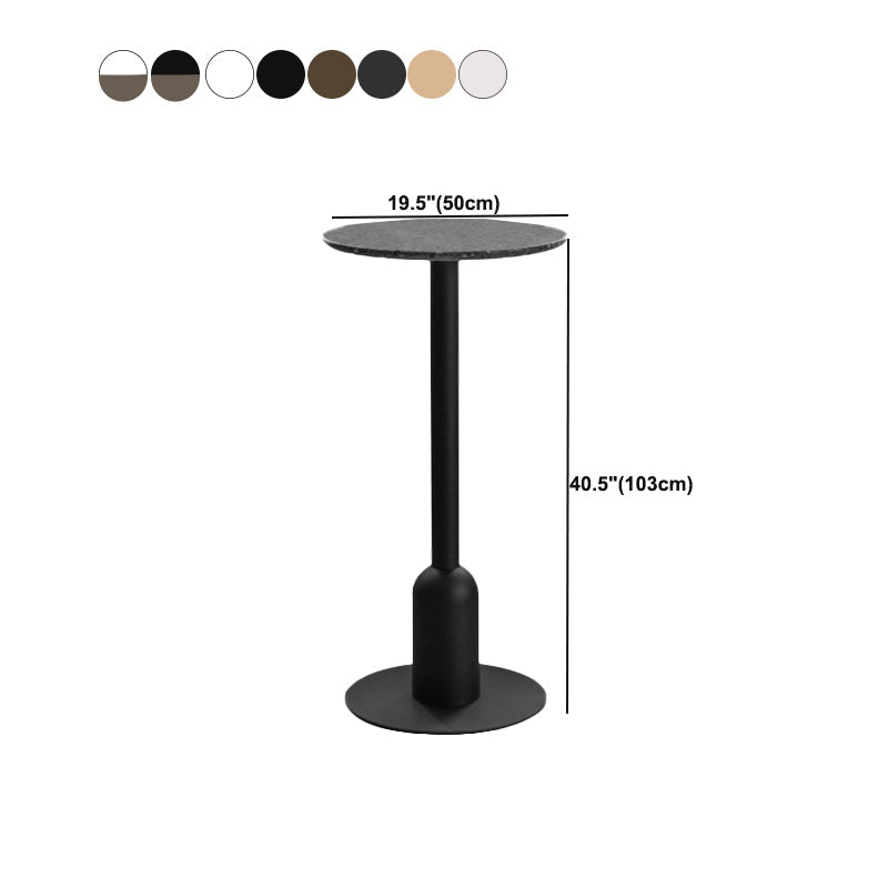 Industrial Bar Dining Table Fixed Bistro Bar Height Cocktail Table with Metal Base Clearhalo 'Bar Furniture' 'Bar Tables' 'bar_tables' 'furn' 'furn_bar_tables' 'Furniture' 'Kitchen & Dining Furniture' 5940212