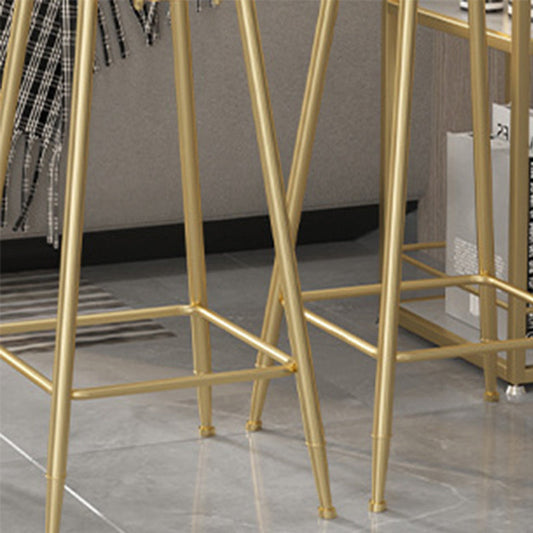 Tavolo da pranzo a barre di pietra sinterizzata moderna con ripiani