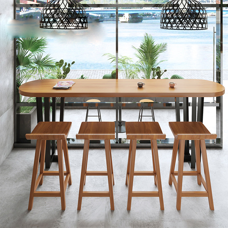 Tavolo da bar in stile industriale rettangolare btrollo in legno massello scrivania per interno