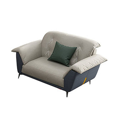 Sewn Pillow Back Sofa Modern Style 34.64" H Faux Leather Sofa 47"L x 37"W x 35"H Clearhalo 'furn' 'furn_sofas' 'Furniture' 'Living Room Furniture' 'Sofa' 'sofas' 5940732