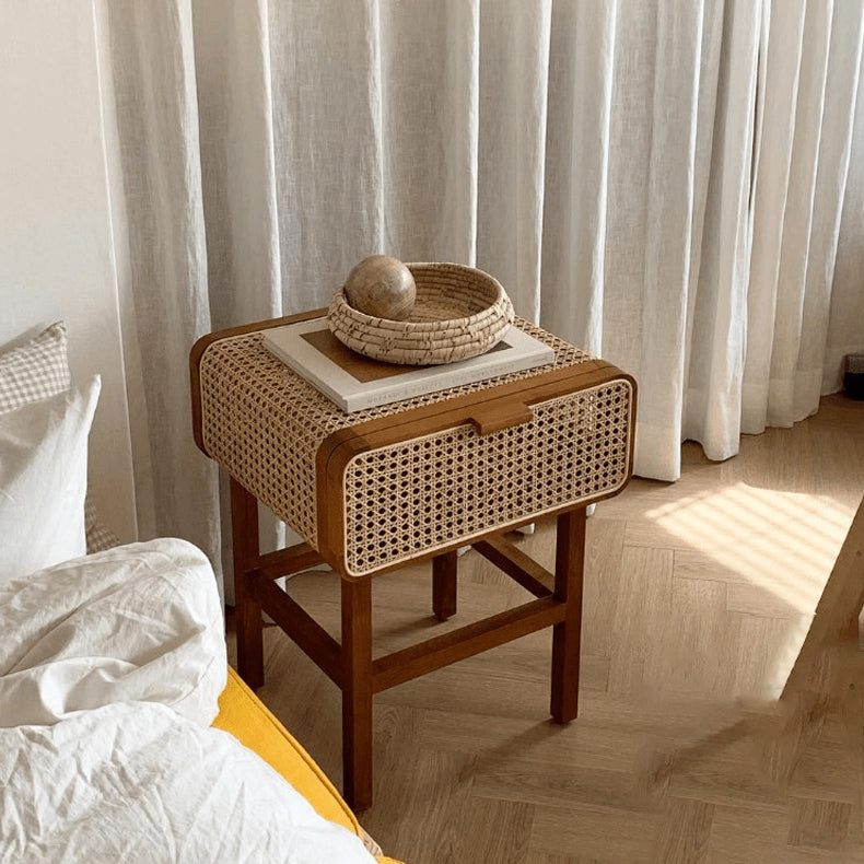 Nightand de table à accent contemporain 23,62 "Table table de chevet de lit avec armoire