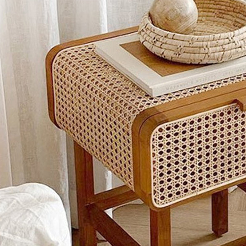 Nightand de table à accent contemporain 23,62 "Table table de chevet de lit avec armoire