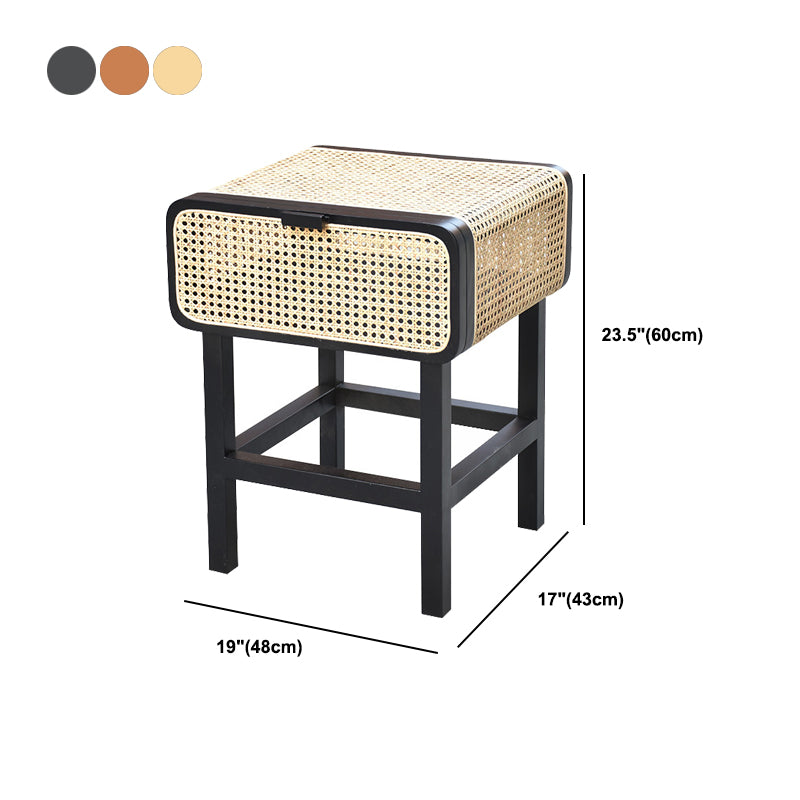 Nightand de table à accent contemporain 23,62 "Table table de chevet de lit avec armoire