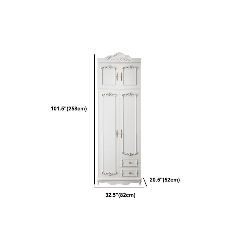 Bedroom Hinged Door Storage Cabinet Manufactured Wood French Country Cabinet with Drawers Clearhalo 'Armoires & Wardrobes' 'armoires_wardrobes' 'Bedroom Furniture' 'furn' 'furn_armoires_wardrobes' 'Furniture' 5942877