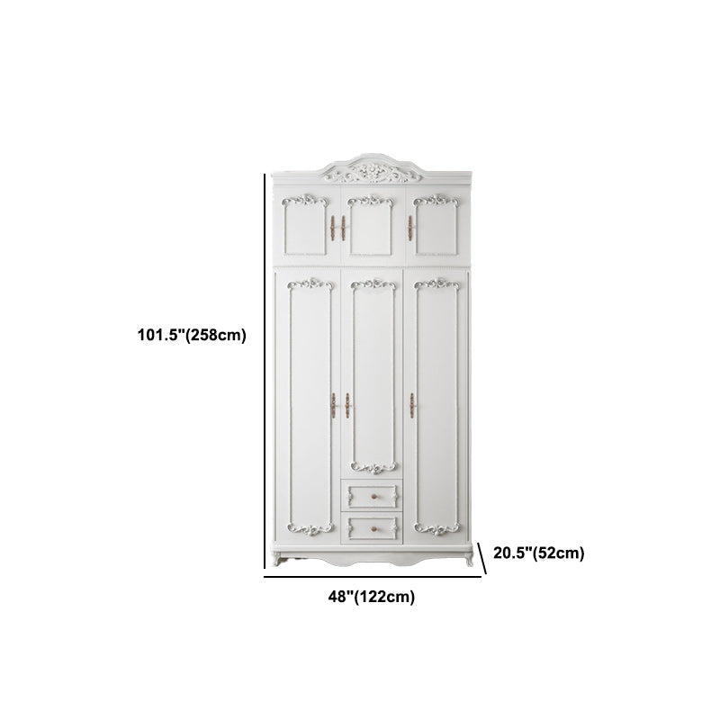 Bedroom Hinged Door Storage Cabinet Manufactured Wood French Country Cabinet with Drawers Clearhalo 'Armoires & Wardrobes' 'armoires_wardrobes' 'Bedroom Furniture' 'furn' 'furn_armoires_wardrobes' 'Furniture' 5942878