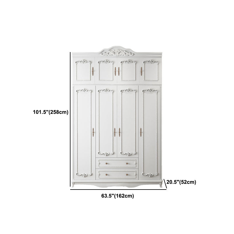Bedroom Hinged Door Storage Cabinet Manufactured Wood French Country Cabinet with Drawers Clearhalo 'Armoires & Wardrobes' 'armoires_wardrobes' 'Bedroom Furniture' 'furn' 'furn_armoires_wardrobes' 'Furniture' 5942879