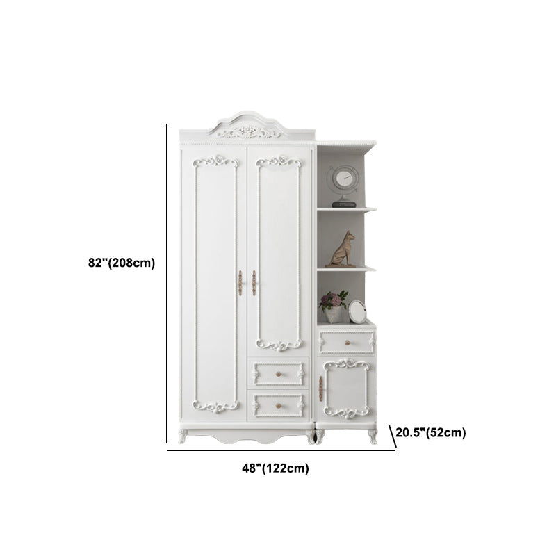 Bedroom Hinged Door Storage Cabinet Manufactured Wood French Country Cabinet with Drawers Clearhalo 'Armoires & Wardrobes' 'armoires_wardrobes' 'Bedroom Furniture' 'furn' 'furn_armoires_wardrobes' 'Furniture' 5942880