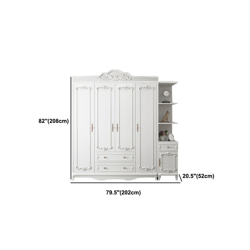 Bedroom Hinged Door Storage Cabinet Manufactured Wood French Country Cabinet with Drawers Clearhalo 'Armoires & Wardrobes' 'armoires_wardrobes' 'Bedroom Furniture' 'furn' 'furn_armoires_wardrobes' 'Furniture' 5942882