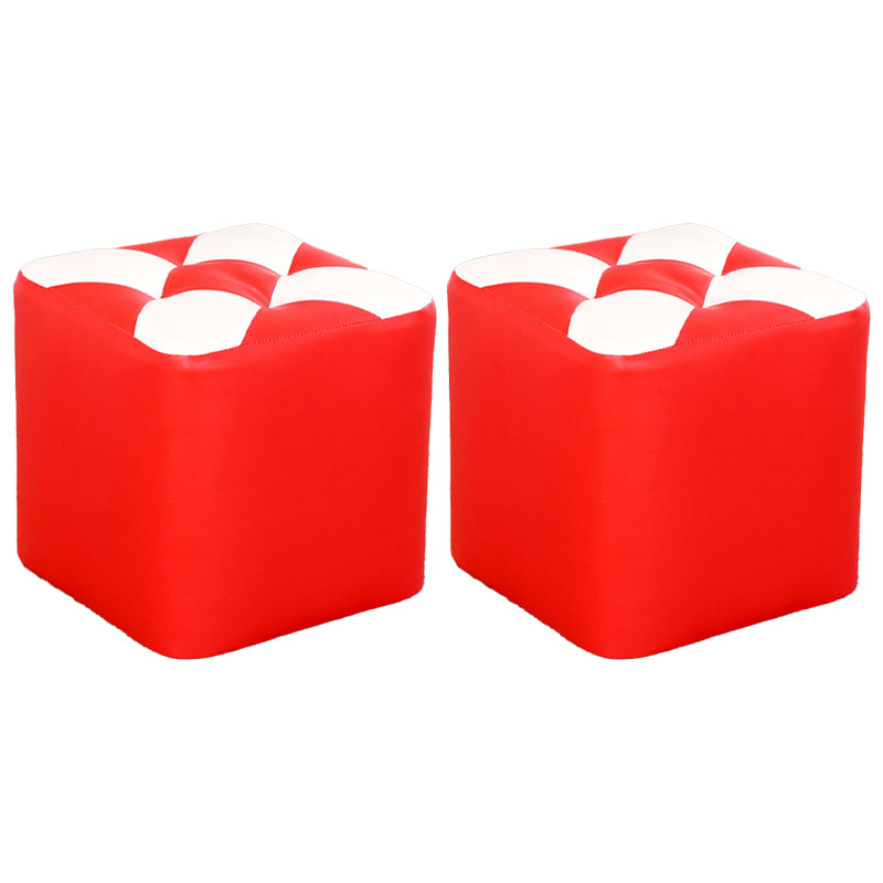 Zeitgenössischer Fußschemel -Osmanisch -Kunstleder Tufted Patchwork Square Osmanisch