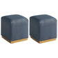 Gorgeous Square Ottoman Pure Color Genuine Leather Water Resistant Footstool Ottoman Blue 2 Piece Set Clearhalo 'furn' 'furn_ottomans_poufs' 'Furniture' 'Living Room Furniture' 'Ottomans & Poufs' 'ottomans_poufs' 5942952