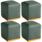 Gorgeous Square Ottoman Pure Color Genuine Leather Water Resistant Footstool Ottoman Green 4 Piece Set Clearhalo 'furn' 'furn_ottomans_poufs' 'Furniture' 'Living Room Furniture' 'Ottomans & Poufs' 'ottomans_poufs' 5942958