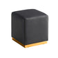 Gorgeous Square Ottoman Pure Color Genuine Leather Water Resistant Footstool Ottoman Black 1 Piece Clearhalo 'furn' 'furn_ottomans_poufs' 'Furniture' 'Living Room Furniture' 'Ottomans & Poufs' 'ottomans_poufs' 5942959