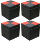 Modern Square Storage Ottoman Contrast Color PU Leather with Storage Pouf Chair