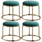 Standard Glam Round Ottoman Velvet Tear Resistant Indoor Pure Color Ottoman Blackish Green 4 Piece Set Clearhalo 'furn' 'furn_ottomans_poufs' 'Furniture' 'Living Room Furniture' 'Ottomans & Poufs' 'ottomans_poufs' 5943015