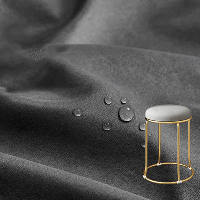 Standard Glam Round Ottoman Velvet Tear Resistant Indoor Pure Color Ottoman Clearhalo 'furn' 'furn_ottomans_poufs' 'Furniture' 'Living Room Furniture' 'Ottomans & Poufs' 'ottomans_poufs' 5943028