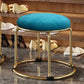 Standard Glam Round Ottoman Velvet Tear Resistant Indoor Pure Color Ottoman Sky Blue 1 Piece Clearhalo 'furn' 'furn_ottomans_poufs' 'Furniture' 'Living Room Furniture' 'Ottomans & Poufs' 'ottomans_poufs' 5943041
