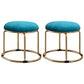 Standard Glam Round Ottoman Velvet Tear Resistant Indoor Pure Color Ottoman Sky Blue 2 Piece Set Clearhalo 'furn' 'furn_ottomans_poufs' 'Furniture' 'Living Room Furniture' 'Ottomans & Poufs' 'ottomans_poufs' 5943042
