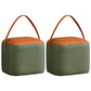 Creative Round Footstool Ottoman Patchwork Color Block Leather Ottoman Green Orange Square 2 Piece Set Clearhalo 'furn' 'furn_ottomans_poufs' 'Furniture' 'Living Room Furniture' 'Ottomans & Poufs' 'ottomans_poufs' 5943072
