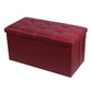 Mid-Century Modern Pouf Ottoman PU Leather Tufted Square Ottoman with Storage