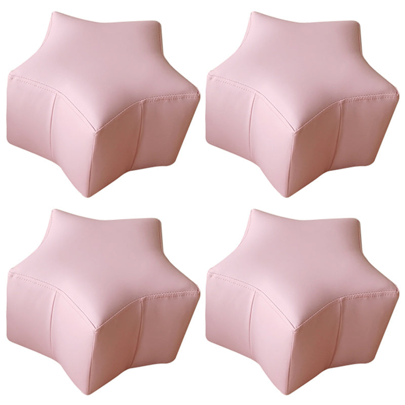 Moderna forma especializada resistente al agua de forma rosa otomana de cuero rosa