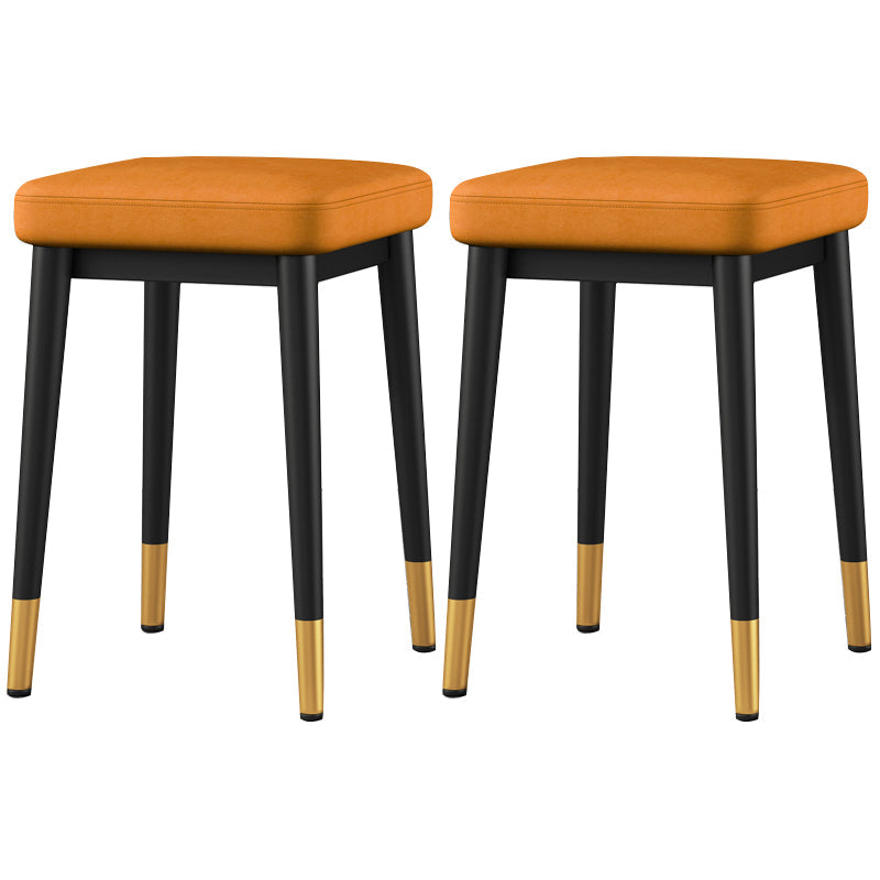 Cotton Blend Square Ottoman Whole Colored Fade Resistant Glam Cube Ottoman Orange 2 Piece Set Black Gold Clearhalo 'furn' 'furn_ottomans_poufs' 'Furniture' 'Living Room Furniture' 'Ottomans & Poufs' 'ottomans_poufs' 5943178