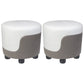 Popular Round Pouf Chair Contrast Color Cotton Water Resistant Footstool Ottoman White-Gray 2 Piece Set Clearhalo 'furn' 'furn_ottomans_poufs' 'Furniture' 'Living Room Furniture' 'Ottomans & Poufs' 'ottomans_poufs' 5943199