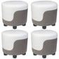 Popular Round Pouf Chair Contrast Color Cotton Water Resistant Footstool Ottoman White-Gray 4 Piece Set Clearhalo 'furn' 'furn_ottomans_poufs' 'Furniture' 'Living Room Furniture' 'Ottomans & Poufs' 'ottomans_poufs' 5943201