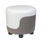 Popular Round Pouf Chair Contrast Color Cotton Water Resistant Footstool Ottoman White-Gray 1 Piece Clearhalo 'furn' 'furn_ottomans_poufs' 'Furniture' 'Living Room Furniture' 'Ottomans & Poufs' 'ottomans_poufs' 5943204
