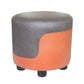 Popular Round Pouf Chair Contrast Color Cotton Water Resistant Footstool Ottoman Gray-Orange 1 Piece Clearhalo 'furn' 'furn_ottomans_poufs' 'Furniture' 'Living Room Furniture' 'Ottomans & Poufs' 'ottomans_poufs' 5943208