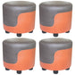 Popular Round Pouf Chair Contrast Color Cotton Water Resistant Footstool Ottoman Gray-Orange 4 Piece Set Clearhalo 'furn' 'furn_ottomans_poufs' 'Furniture' 'Living Room Furniture' 'Ottomans & Poufs' 'ottomans_poufs' 5943210
