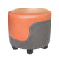 Popular Round Pouf Chair Contrast Color Cotton Water Resistant Footstool Ottoman Orange-Gray 1 Piece Clearhalo 'furn' 'furn_ottomans_poufs' 'Furniture' 'Living Room Furniture' 'Ottomans & Poufs' 'ottomans_poufs' 5943211