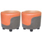Popular Round Pouf Chair Contrast Color Cotton Water Resistant Footstool Ottoman Orange-Gray 2 Piece Set Clearhalo 'furn' 'furn_ottomans_poufs' 'Furniture' 'Living Room Furniture' 'Ottomans & Poufs' 'ottomans_poufs' 5943212