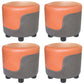 Popular Round Pouf Chair Contrast Color Cotton Water Resistant Footstool Ottoman Orange-Gray 4 Piece Set Clearhalo 'furn' 'furn_ottomans_poufs' 'Furniture' 'Living Room Furniture' 'Ottomans & Poufs' 'ottomans_poufs' 5943213