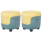 Popular Round Pouf Chair Contrast Color Cotton Water Resistant Footstool Ottoman Yellow-Green 2 Piece Set Clearhalo 'furn' 'furn_ottomans_poufs' 'Furniture' 'Living Room Furniture' 'Ottomans & Poufs' 'ottomans_poufs' 5943215