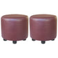 Popular Round Pouf Chair Contrast Color Cotton Water Resistant Footstool Ottoman Brown 2 Piece Set Clearhalo 'furn' 'furn_ottomans_poufs' 'Furniture' 'Living Room Furniture' 'Ottomans & Poufs' 'ottomans_poufs' 5943218