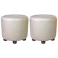 Popular Round Pouf Chair Contrast Color Cotton Water Resistant Footstool Ottoman White 2 Piece Set Clearhalo 'furn' 'furn_ottomans_poufs' 'Furniture' 'Living Room Furniture' 'Ottomans & Poufs' 'ottomans_poufs' 5943221
