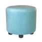 Popular Round Pouf Chair Contrast Color Cotton Water Resistant Footstool Ottoman Blue 1 Piece Clearhalo 'furn' 'furn_ottomans_poufs' 'Furniture' 'Living Room Furniture' 'Ottomans & Poufs' 'ottomans_poufs' 5943226