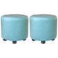 Popular Round Pouf Chair Contrast Color Cotton Water Resistant Footstool Ottoman Blue 2 Piece Set Clearhalo 'furn' 'furn_ottomans_poufs' 'Furniture' 'Living Room Furniture' 'Ottomans & Poufs' 'ottomans_poufs' 5943227