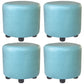 Popular Round Pouf Chair Contrast Color Cotton Water Resistant Footstool Ottoman Blue 4 Piece Set Clearhalo 'furn' 'furn_ottomans_poufs' 'Furniture' 'Living Room Furniture' 'Ottomans & Poufs' 'ottomans_poufs' 5943228